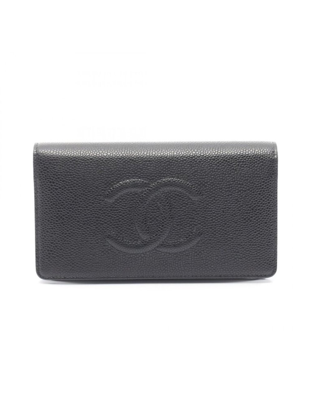 Chanel Bifold Wallet CC Logo Black Caviar Leather